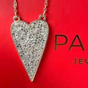 Park Lane Glittering Silver Heart Necklace